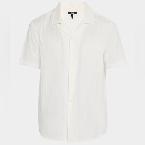 Paige Ivory Short Sleeve Button-Up Shirt in Large